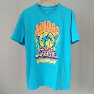 Adidas Graphic T-Shirt Basketball Size Small Blue
